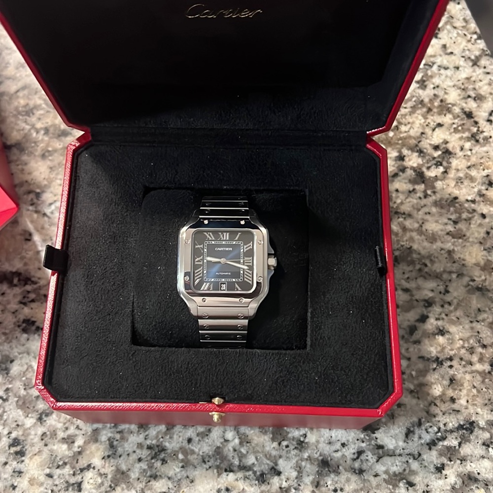 Cartier santos blue dial